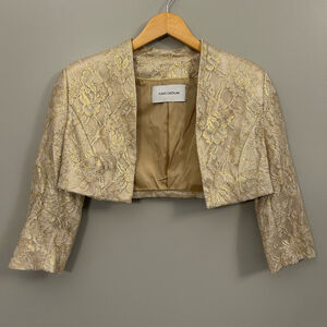 Flavio Castellani Collection Gold Lace Women's Blazer PTP 17 Inch